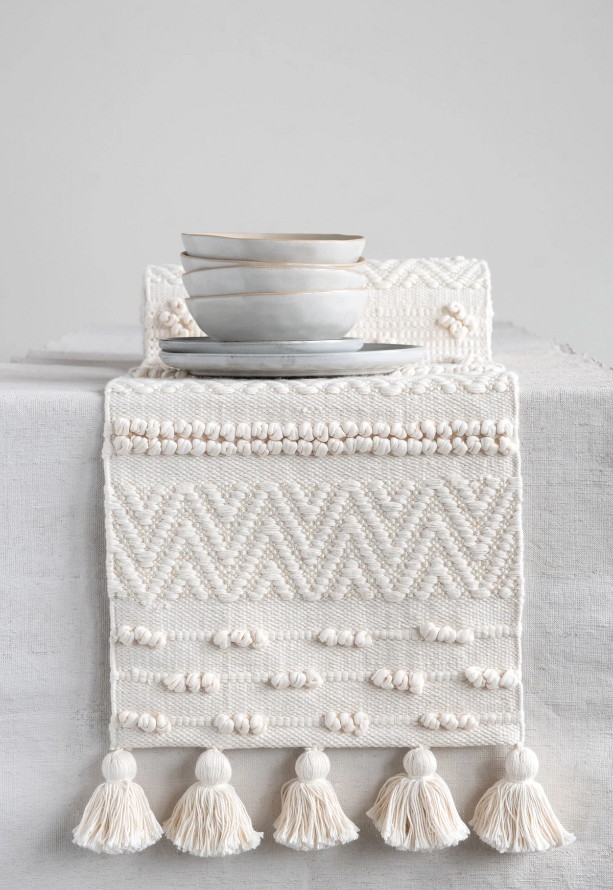 Table Runner with Pom Poms and Tassels — alternate view 2