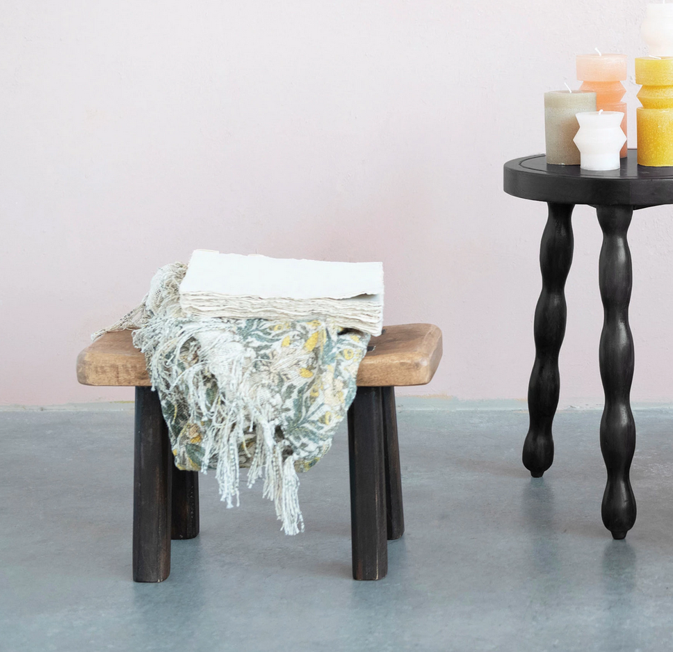 Decorative Mango Wood Stool — alternate view 2