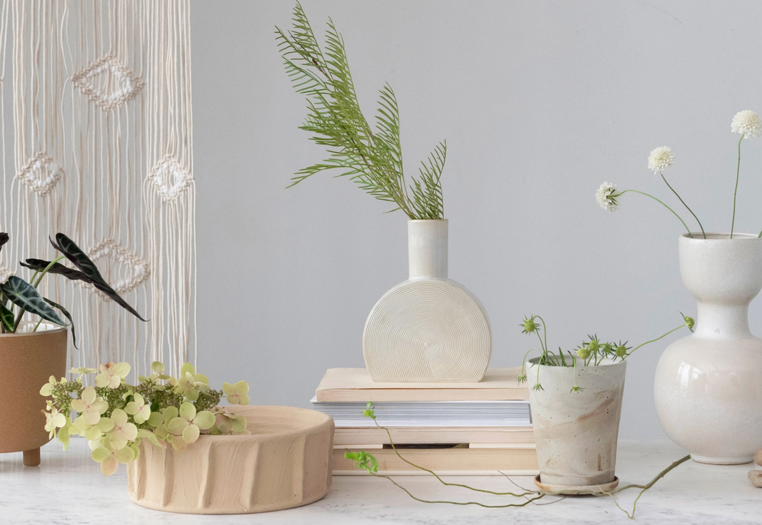 Debossed Stoneware Vase — alternate view 2