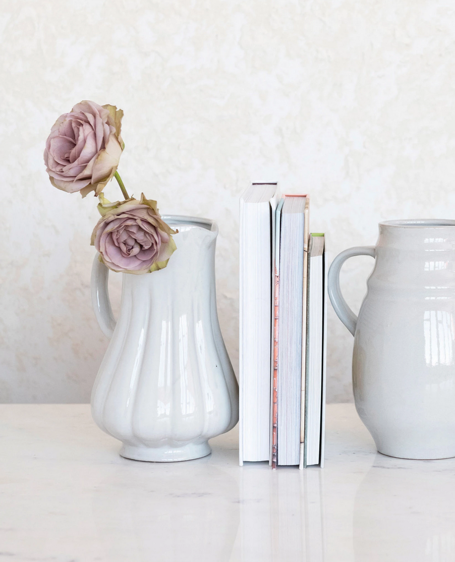 62 oz. Stoneware Fluted Pitcher, Reactive Glaze — alternate view 2