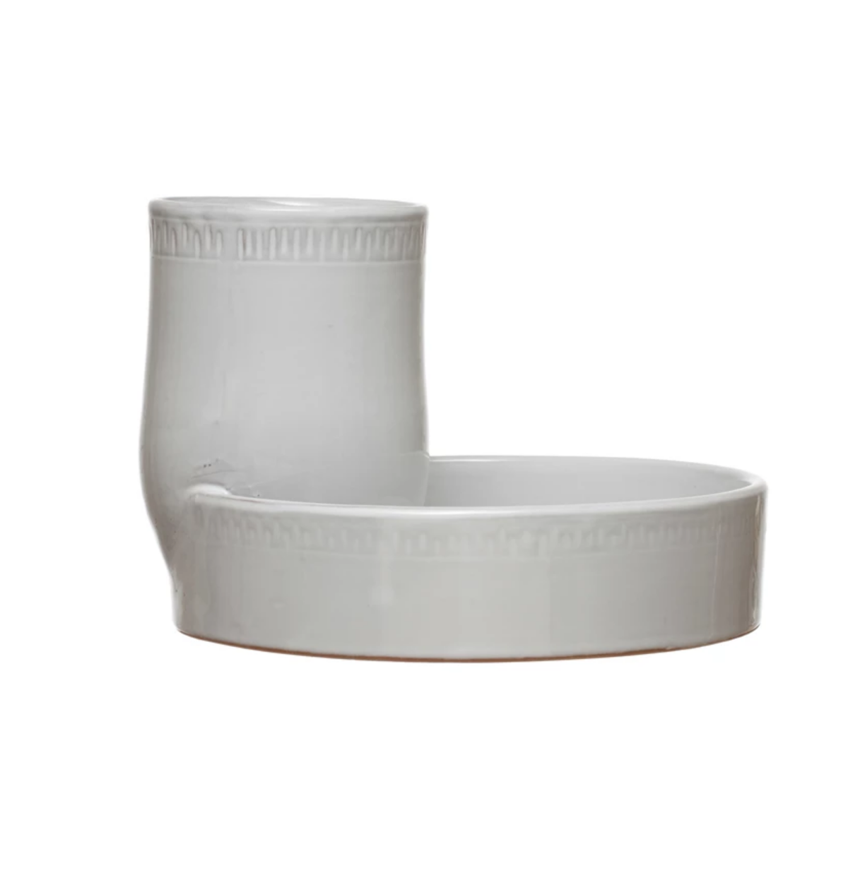 Terracotta Tray, 2 Compartments, Reactive Glaze — alternate view 2