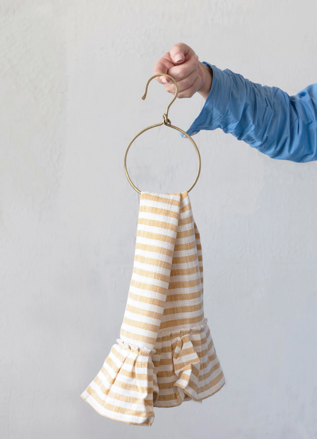 Metal Ring with Hook, Brass Finish — alternate view 2