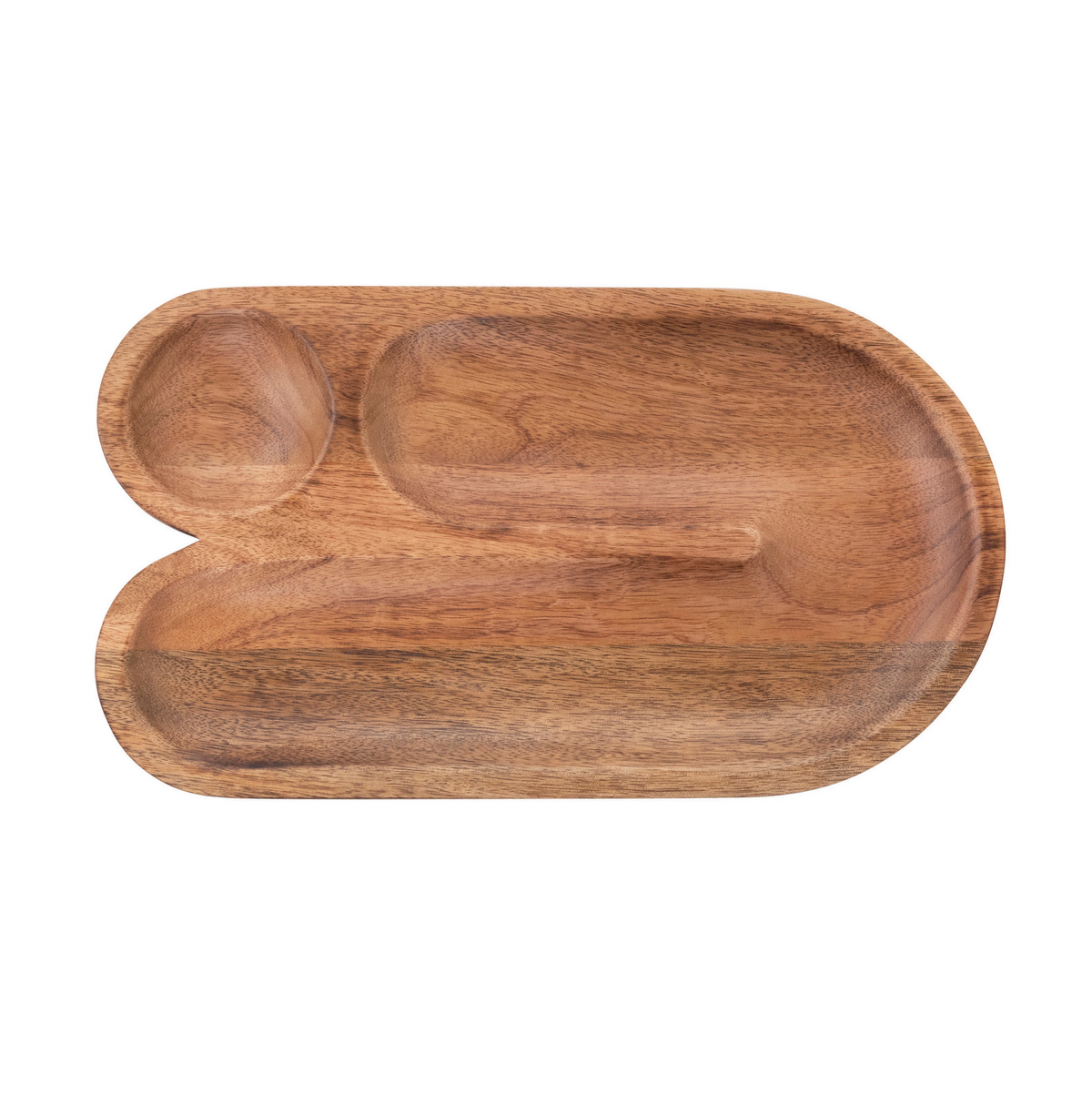 Mango Wood U-Shaped Server with 2 Sections — alternate view 2