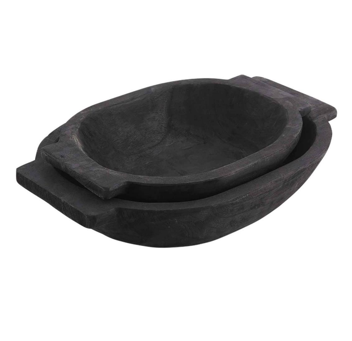 Black Oval Dough Bowl Set — alternate view 2