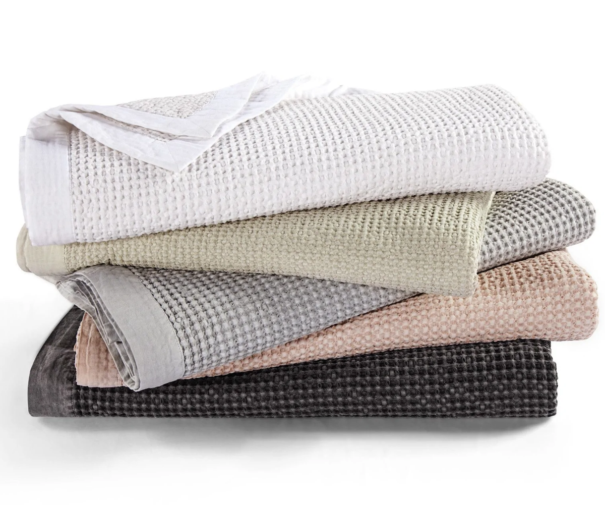 Waffle Weave Cotton Coverlet- King Slate — alternate view 2
