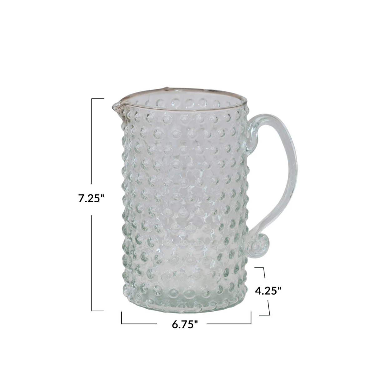 Hand-Blown Glass Hobnail Pitcher — alternate view 2