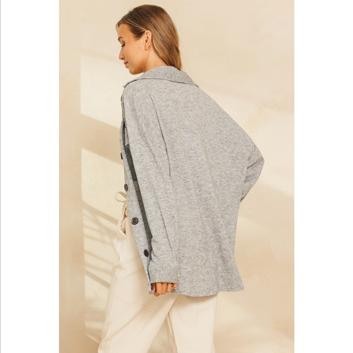 Grey Button Down — alternate view 3