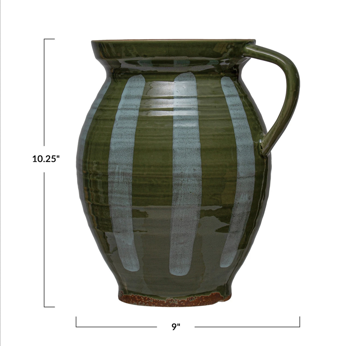 2 Quart Hand-Painted Stoneware Pitcher — alternate view 2