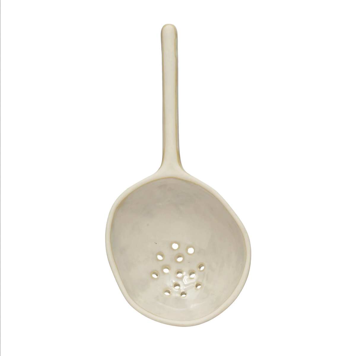Stoneware Strainer Spoon, Reactive Glaze — alternate view 2