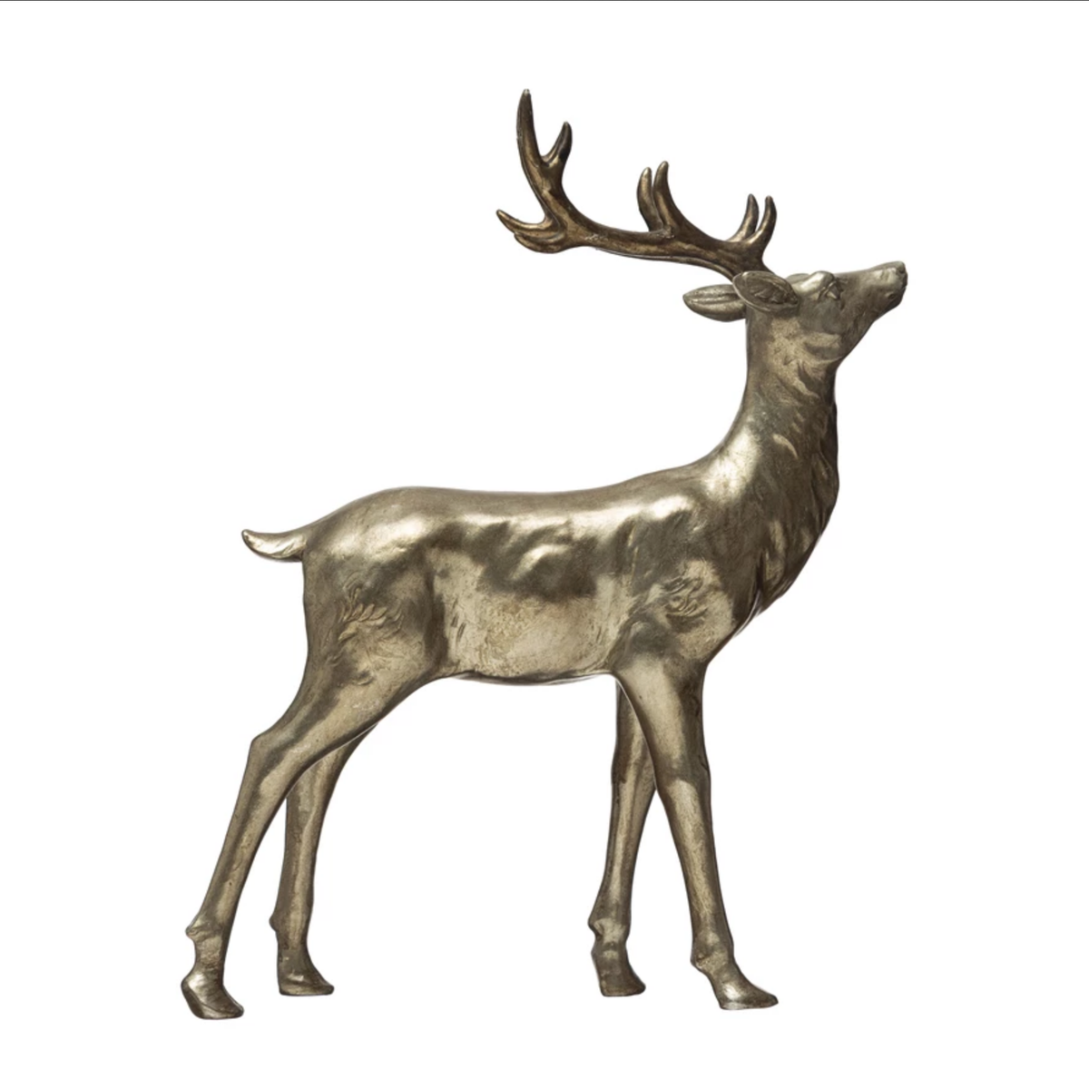 Resin Standing Deer, Pewter Finish — alternate view 2