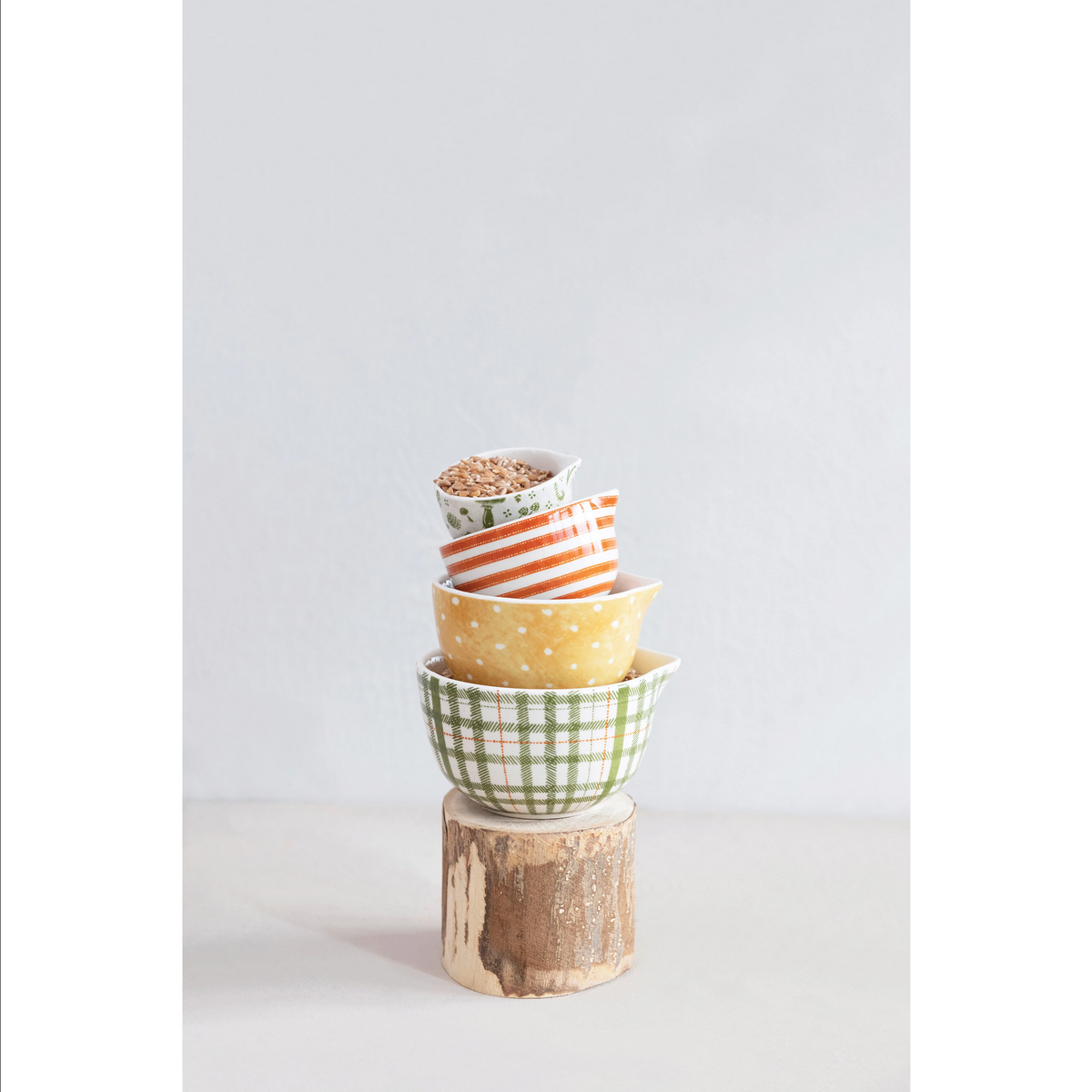 Cup Stoneware Measuring Cups with Patterns- Set of 4 — alternate view 2