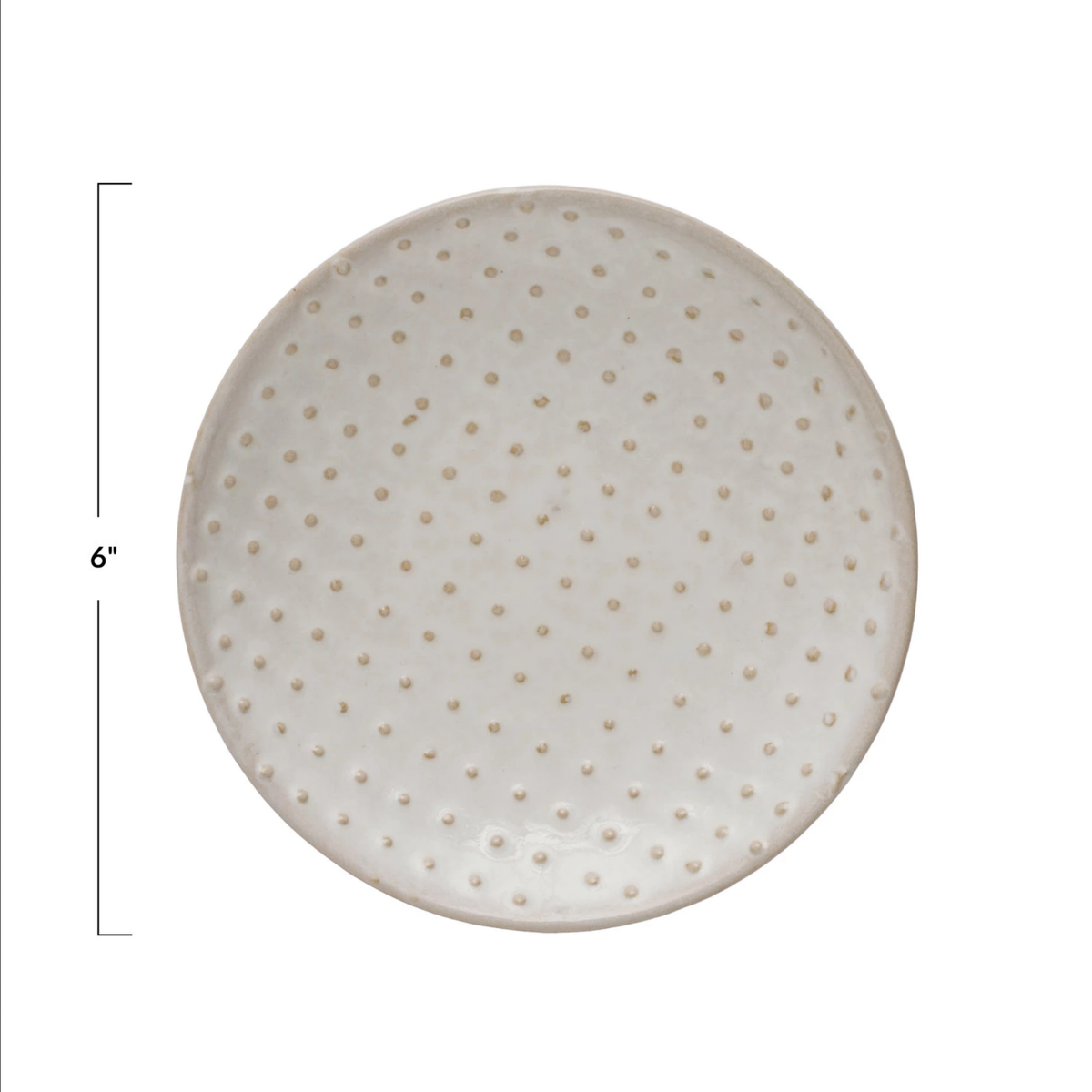 Embossed Stoneware Hobnail Plate, Reactive Glaze — alternate view 2