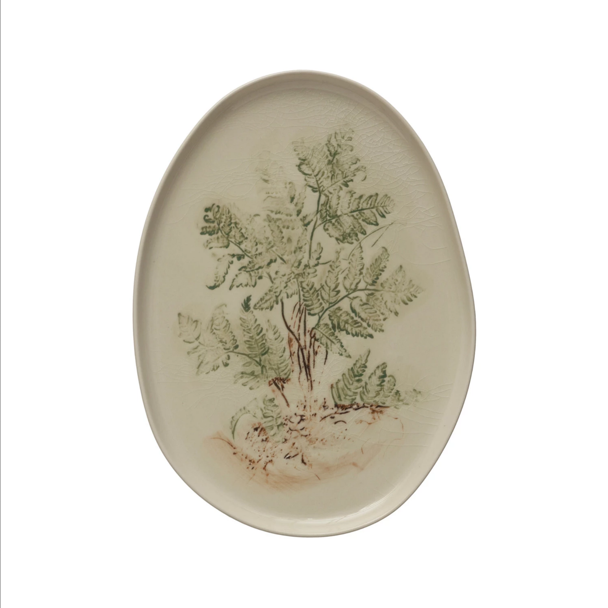 Oval Debossed Stoneware Platter (Each One Will Vary) — alternate view 2