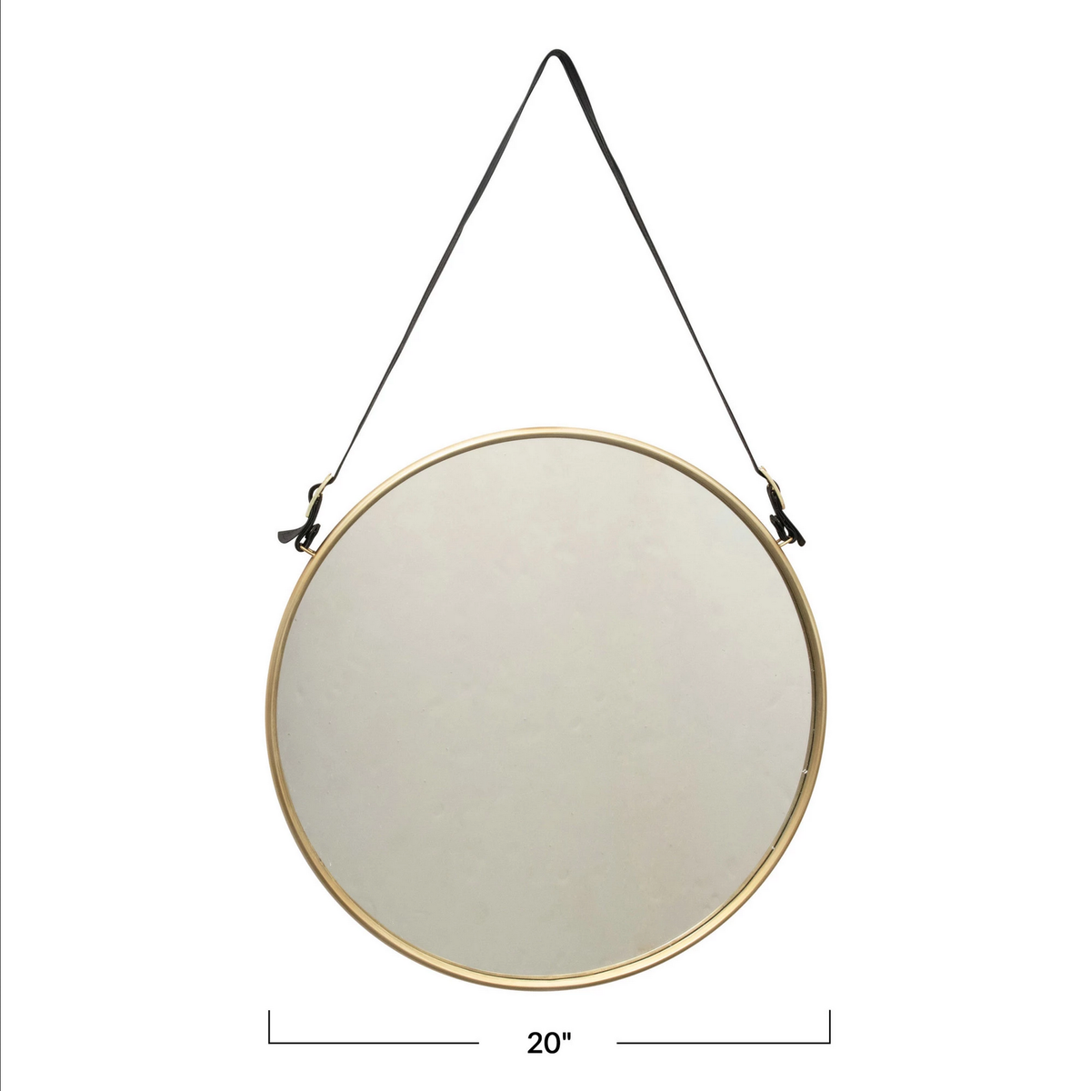 Gold Hanging Wall Mirror with Buckle Strap — alternate view 2