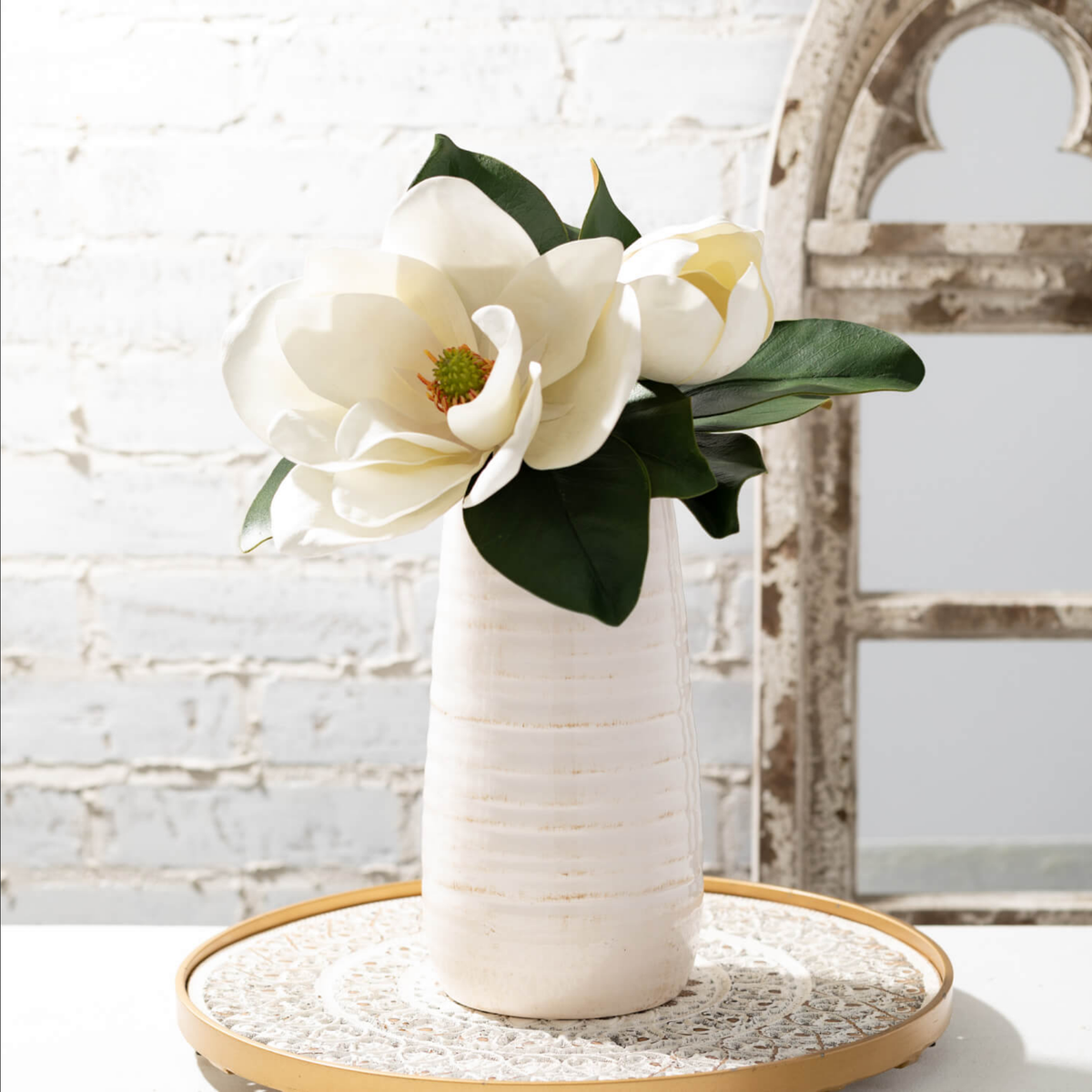 White Glossed Vase — alternate view 2