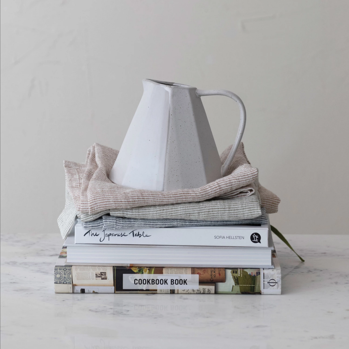 Stoneware Pitcher w/ Pleated Sides — alternate view 2