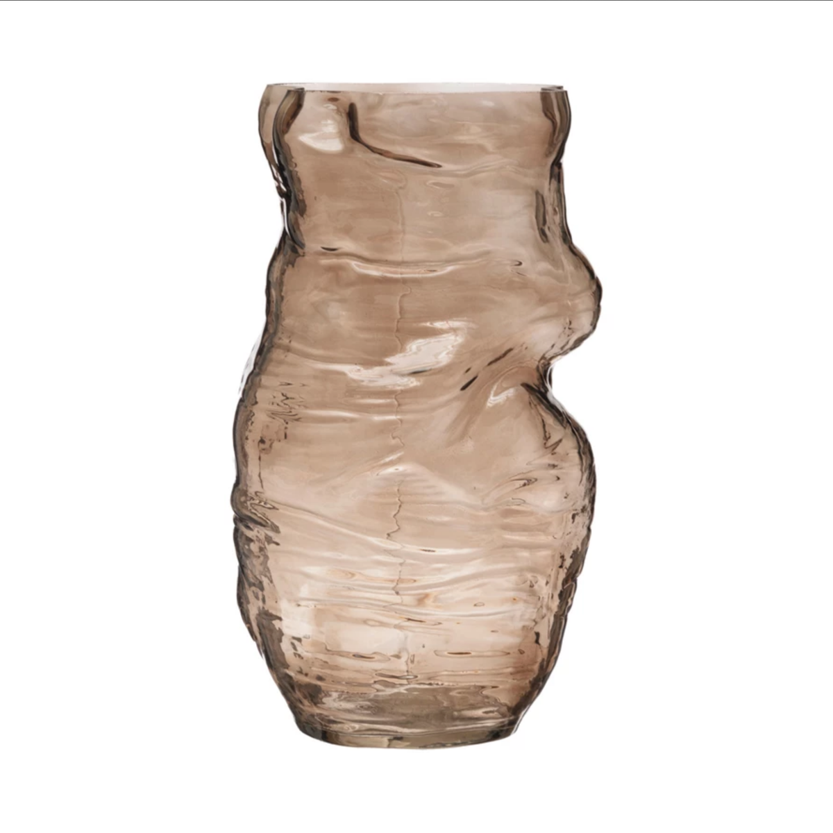 Brown Blown Glass Organic Shaped Vase — alternate view 2