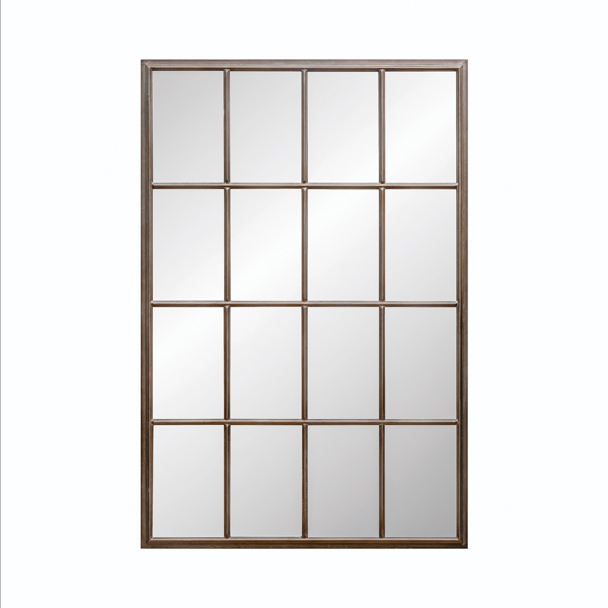 Metal Framed Grid Wall Mirror, Gunmetal Finish — alternate view 2