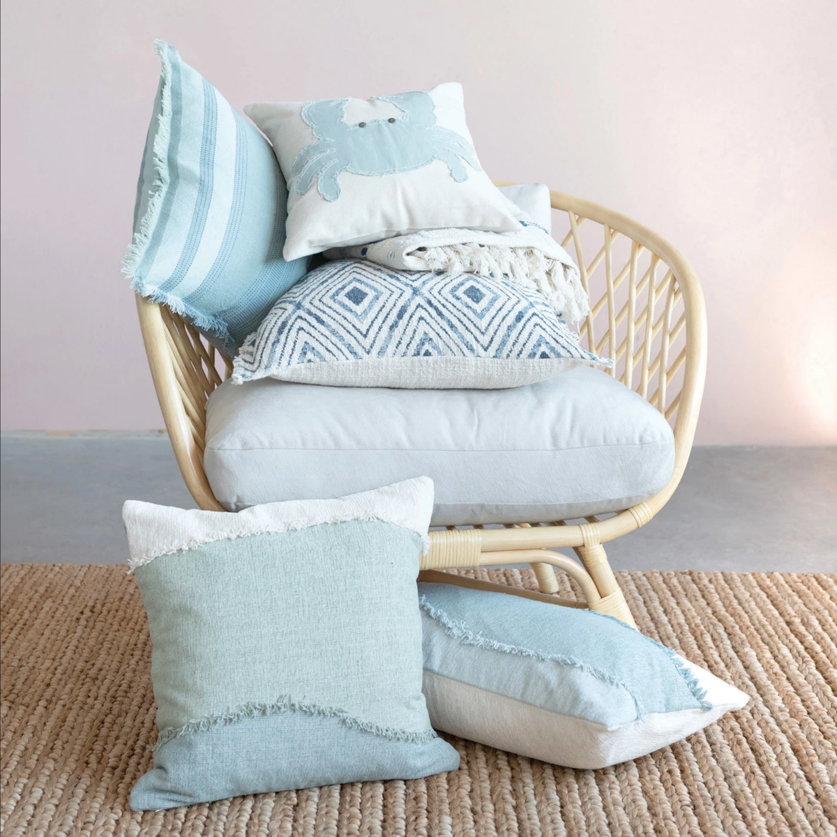 Shoreline Cotton Applique Pillow — alternate view 2