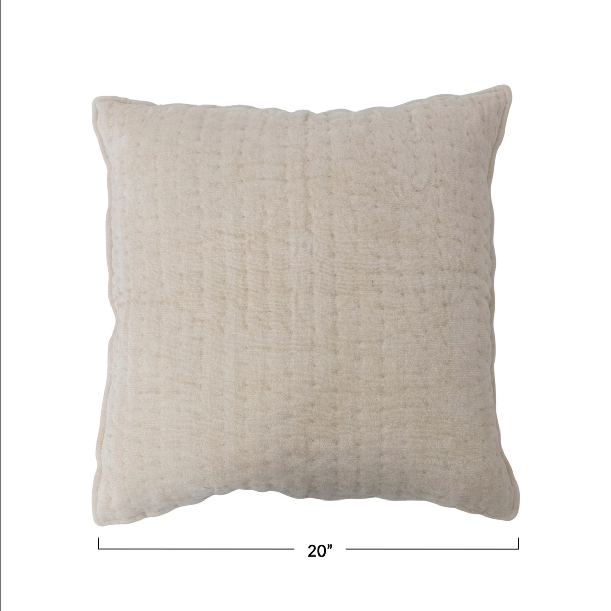 Quilted Cotton Chenille Pillow w/ Kantha Stitch — alternate view 2