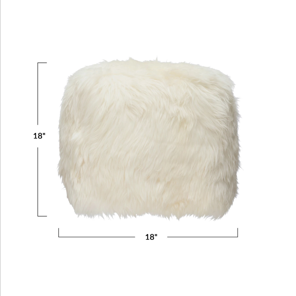 Mongolian Lamb Fur Pouf — alternate view 3