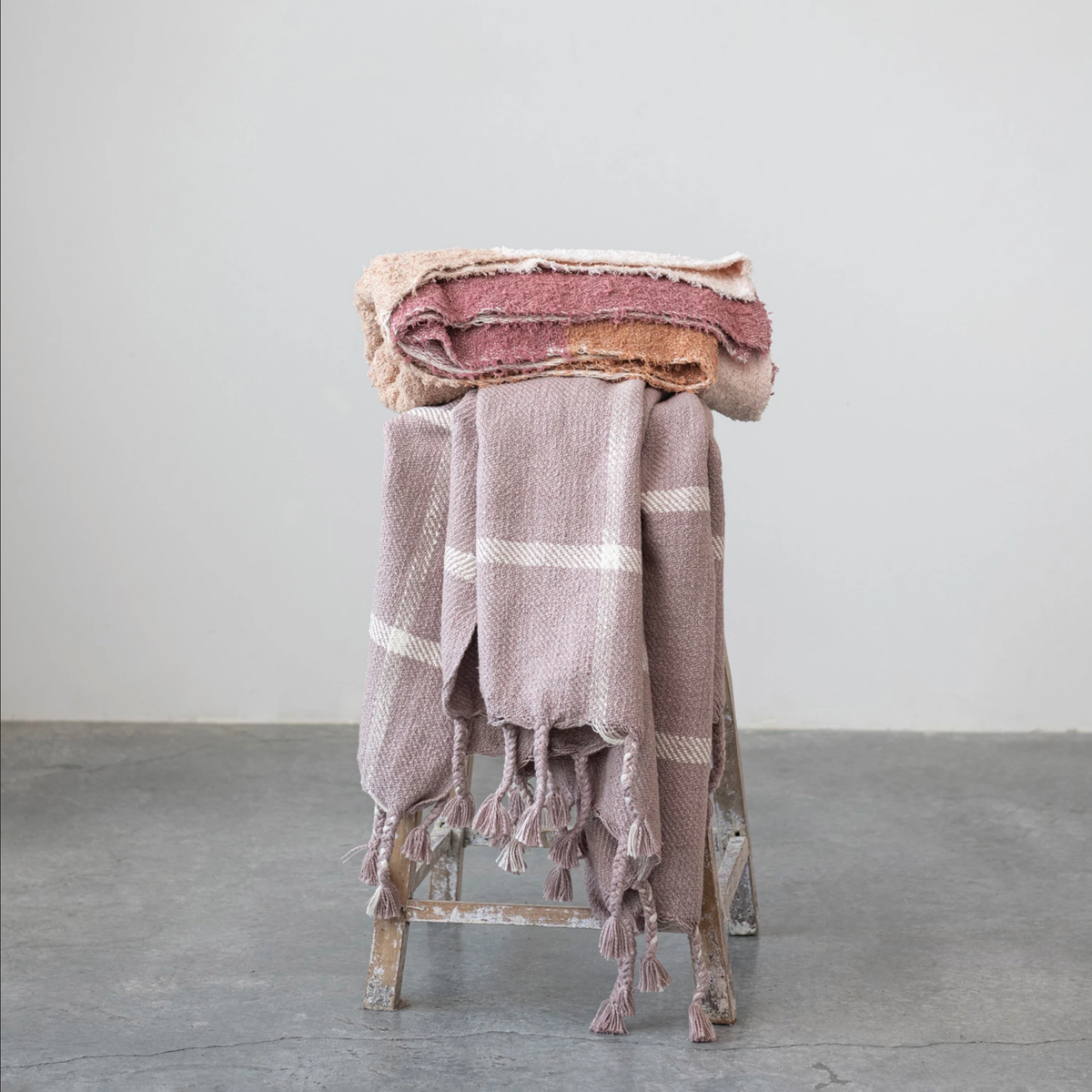 Woven Cotton Slub Throw w/ Stripes, Multi Color — alternate view 2