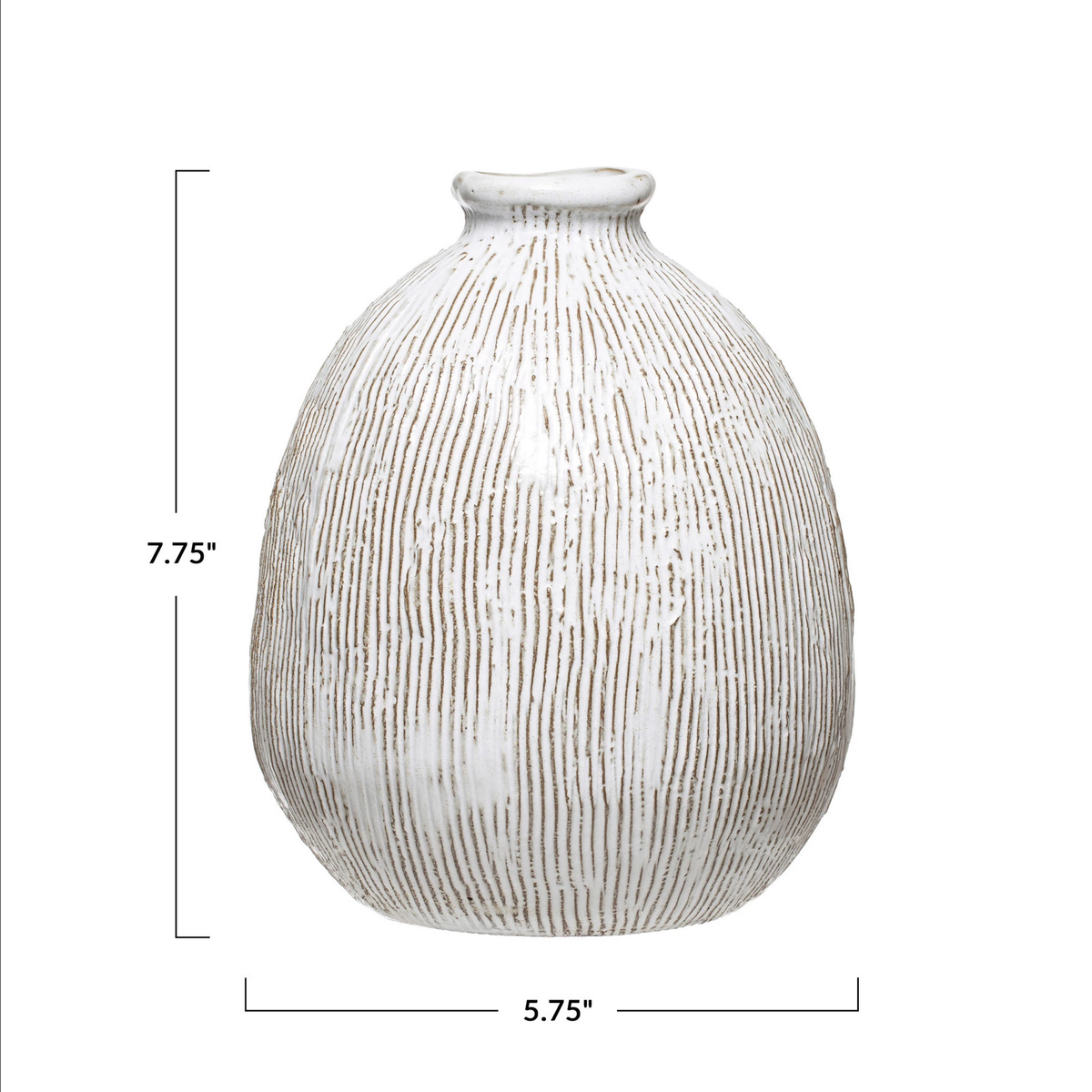 Large Terracotta Vase with Engraved Lines — alternate view 2