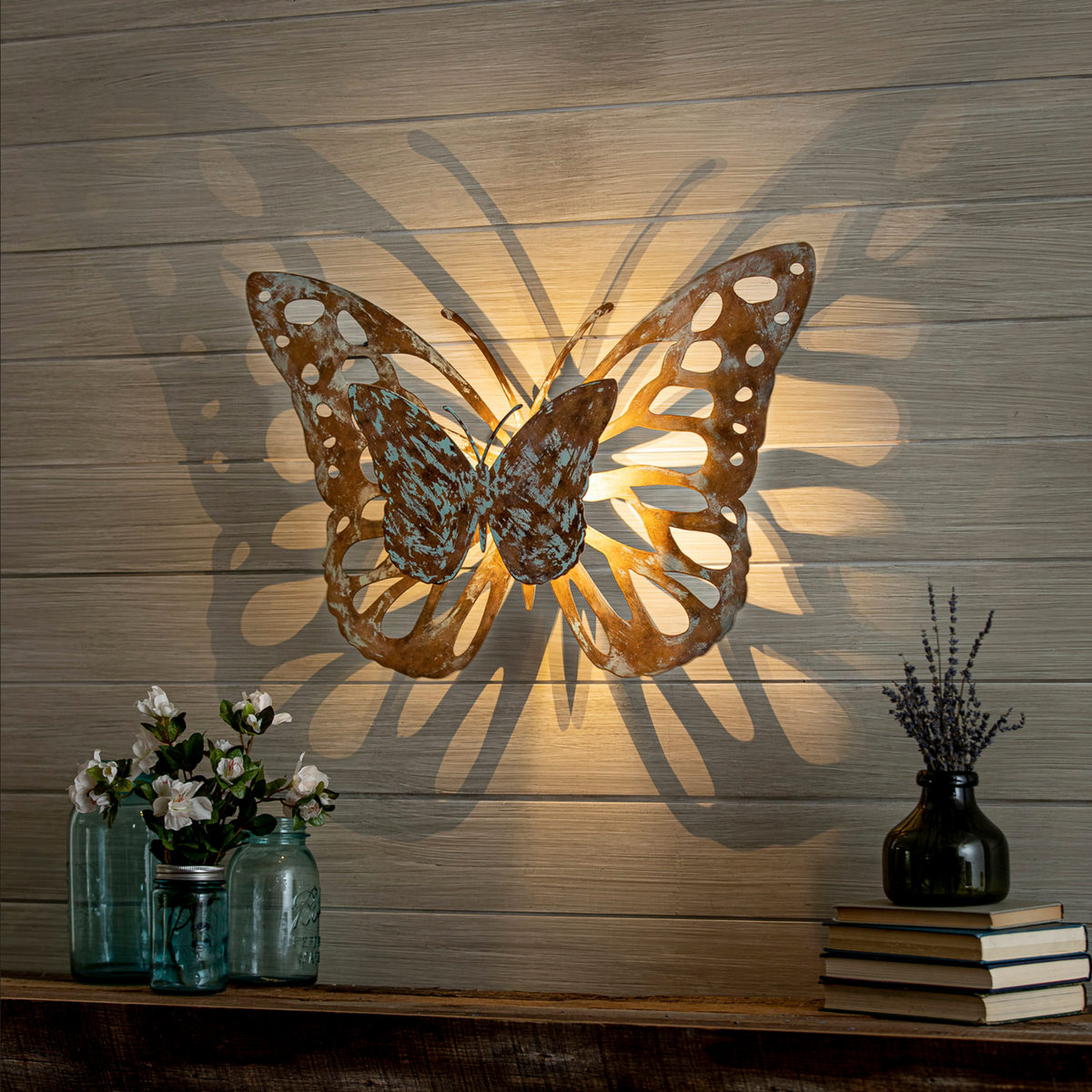 25" H Lasercut Butterfly Shadow Wall Art — alternate view 3
