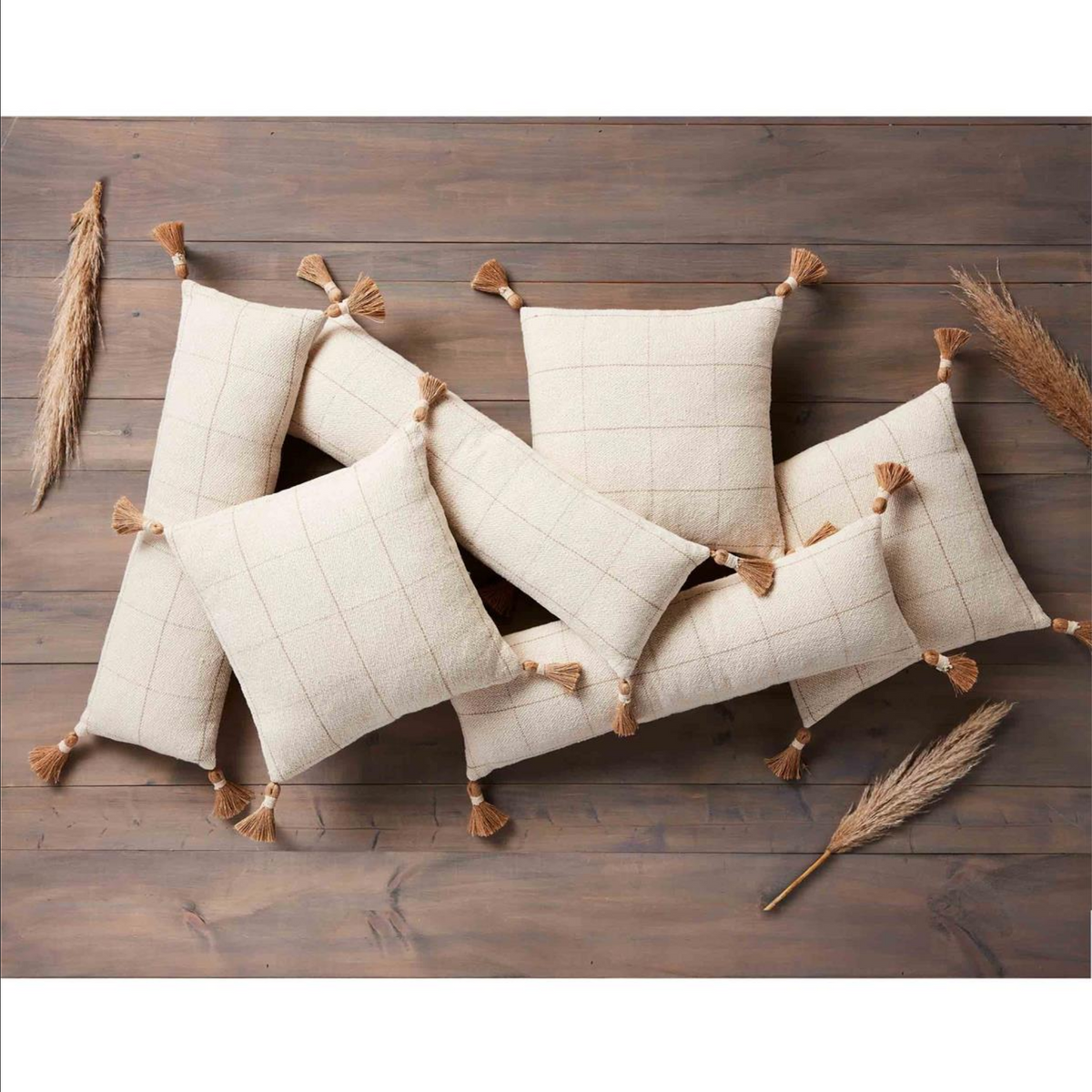 Long Woven Check Pillow — alternate view 3