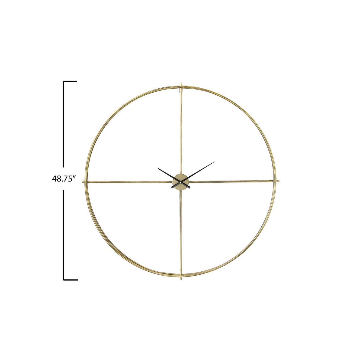 Round Metal Wall Clock, Distressed Gold Finish - 48-3/4" — alternate view 3