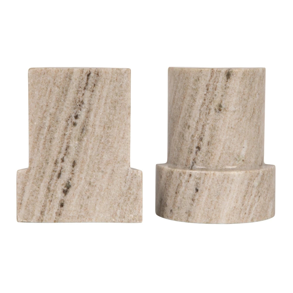 Beige Marble Column Shaped Bookend — alternate view 2