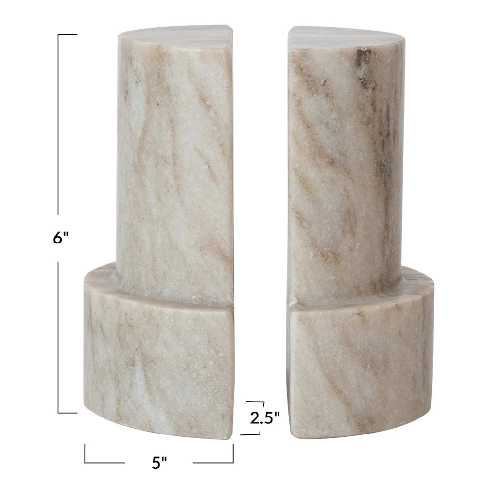 Beige Marble Column Shaped Bookend — alternate view 5