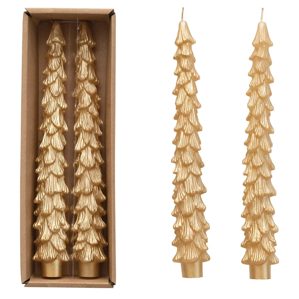 Set of 2 Unscented Tree Shaped Taper Candles — alternate view 3