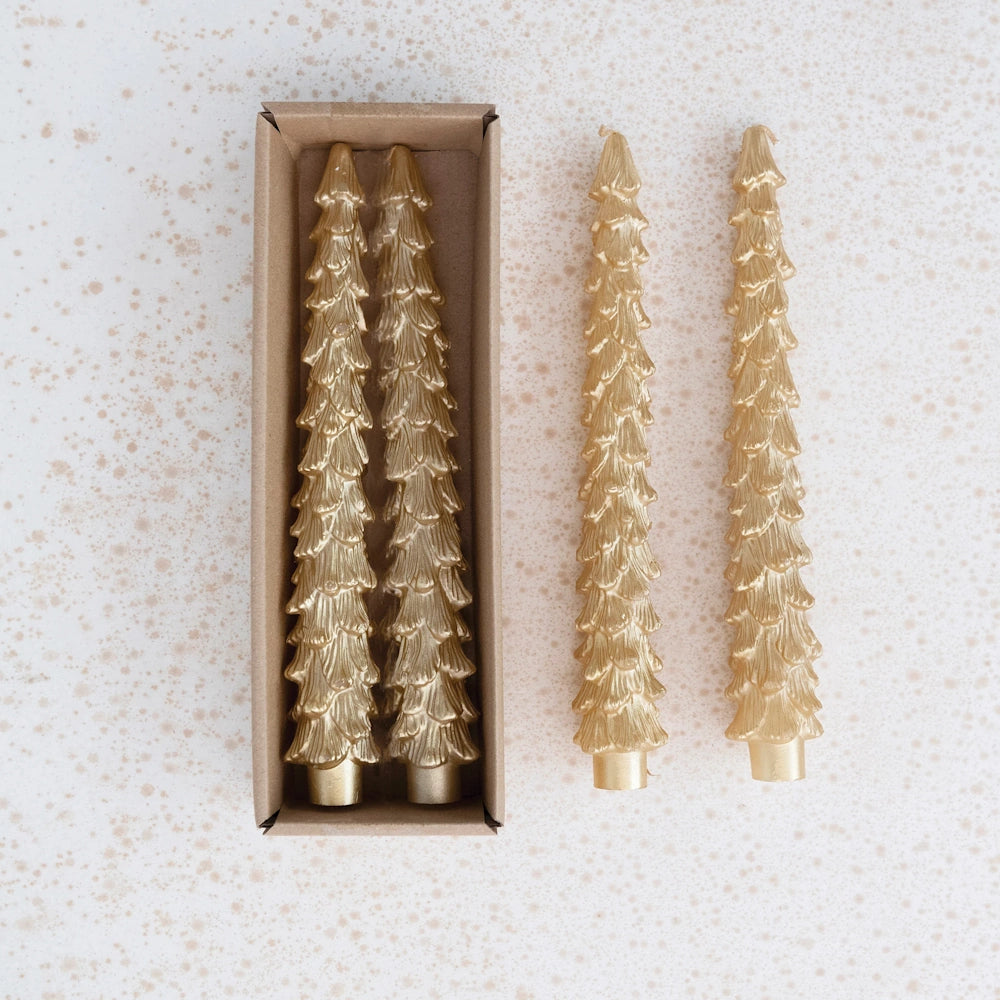 Set of 2 Unscented Tree Shaped Taper Candles — alternate view 4