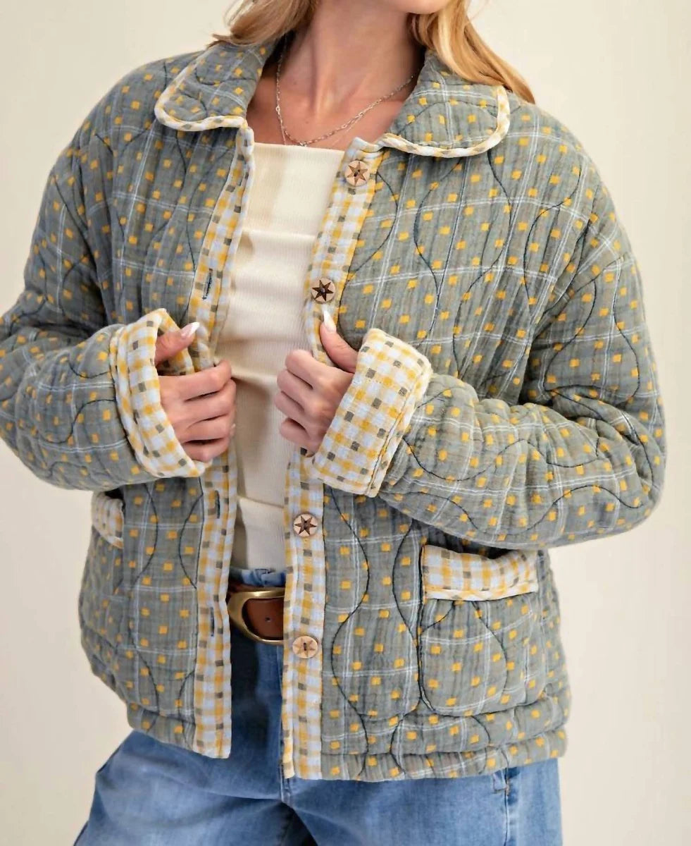 Quilted Mineral Washed Jacket — alternate view 5