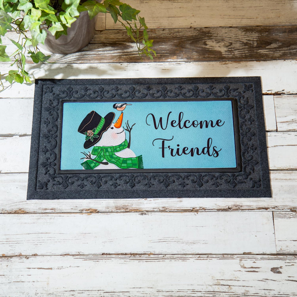 Snowman and Chickadee Sassafras Switch Mat — alternate view 2