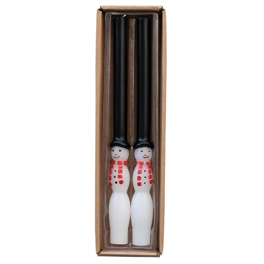 Set of 2 Snowman Taper Candles — alternate view 2