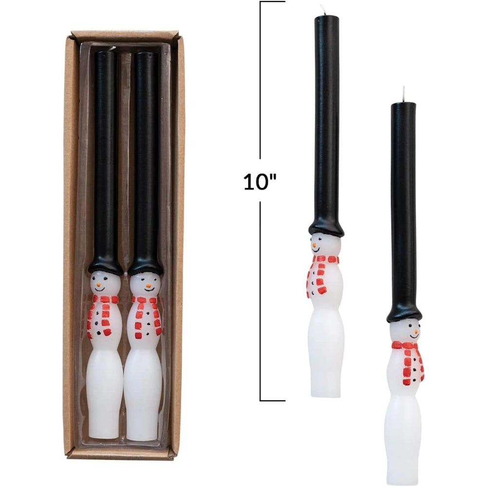 Set of 2 Snowman Taper Candles — alternate view 3
