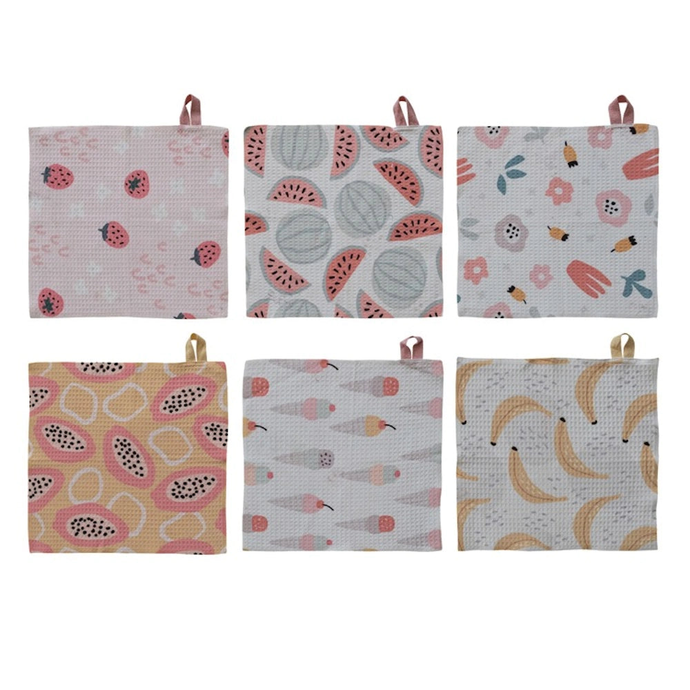 Square Printed Recycled Microfibre Dish Cloths