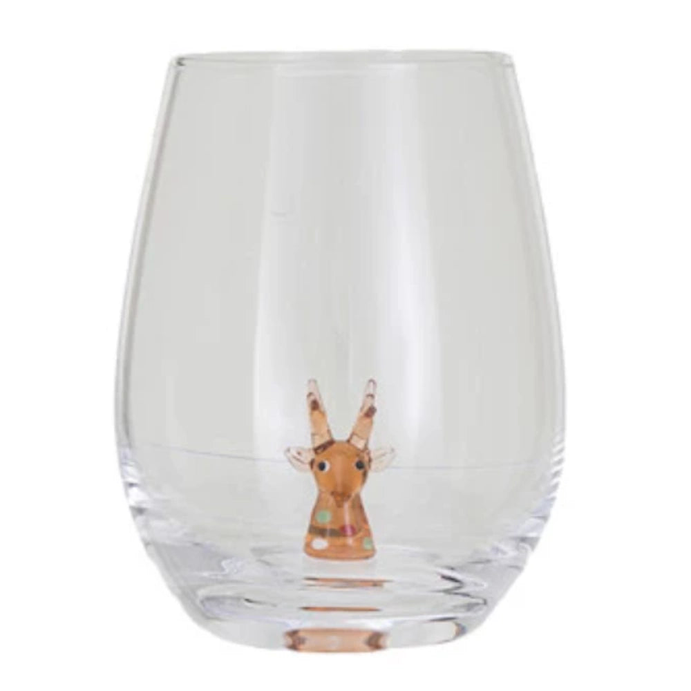 Stemless Wine Glass with Holiday Figure — alternate view 7