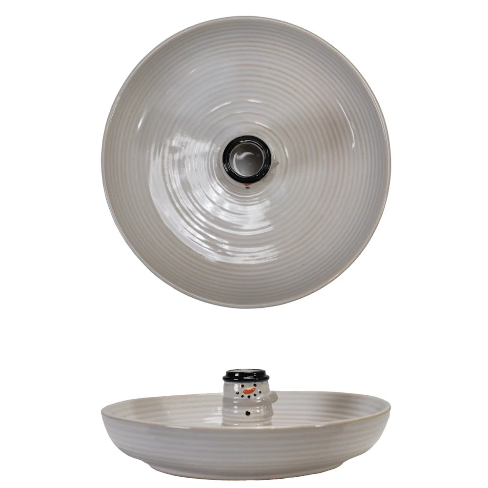 Stoneware Bowl with Snowman Shaped Toothpick Holder — alternate view 2