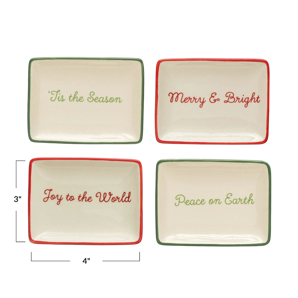Stoneware Dish with Holiday Words — alternate view 3