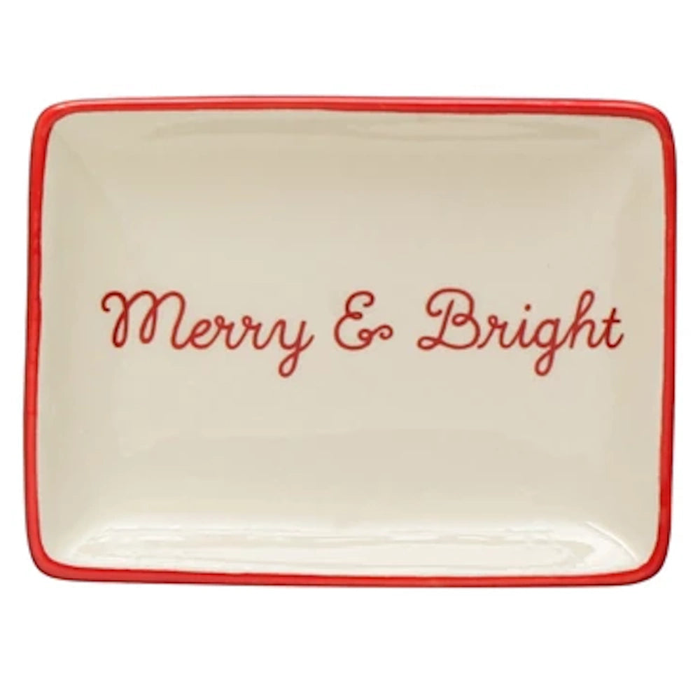 Stoneware Dish with Holiday Words — alternate view 5