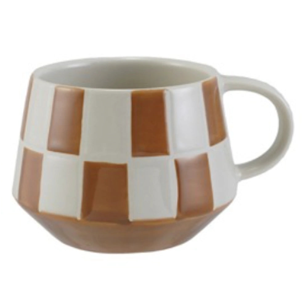 Stoneware Mug with Checkered Pattern — alternate view 4