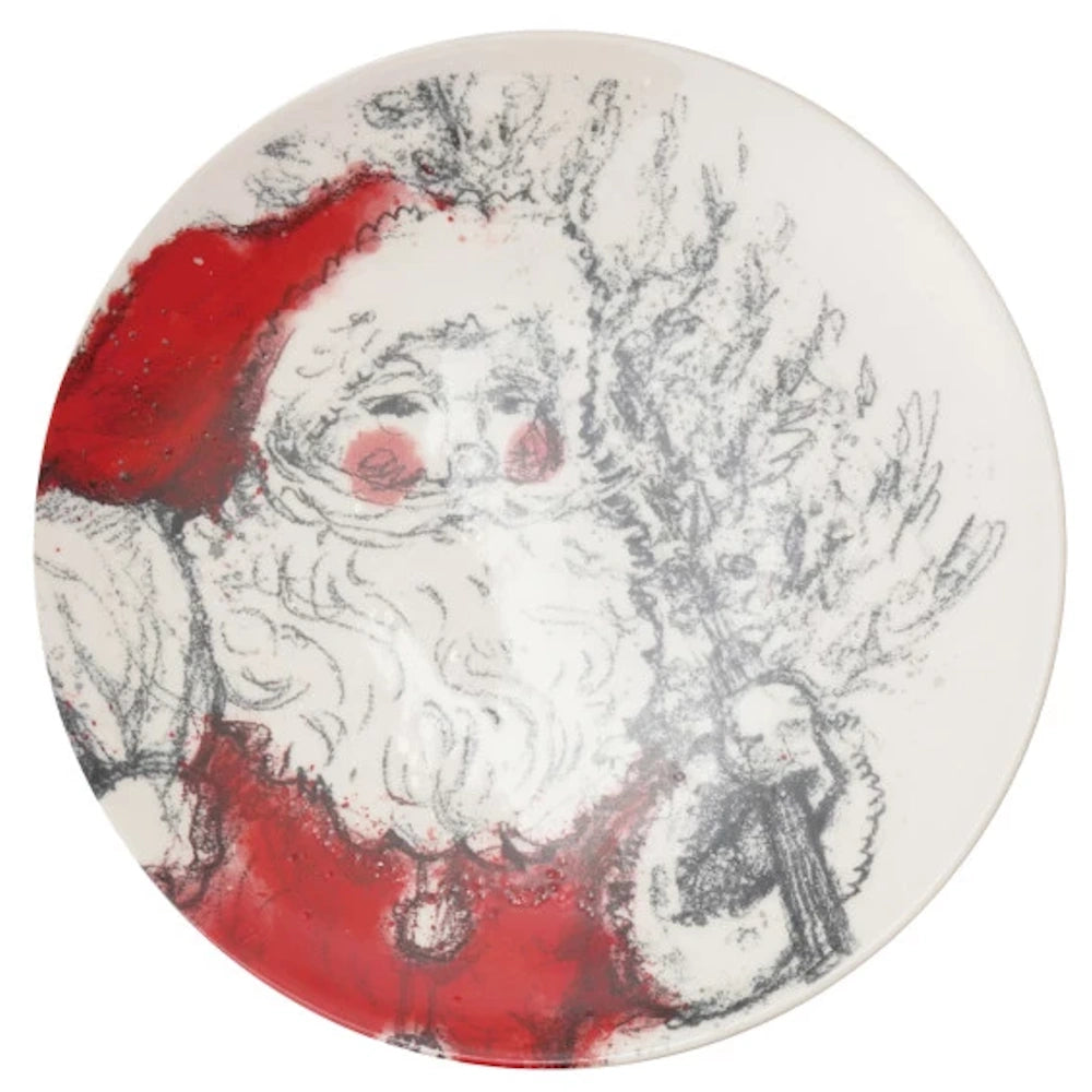 Stoneware Plates with Santa Image — alternate view 3