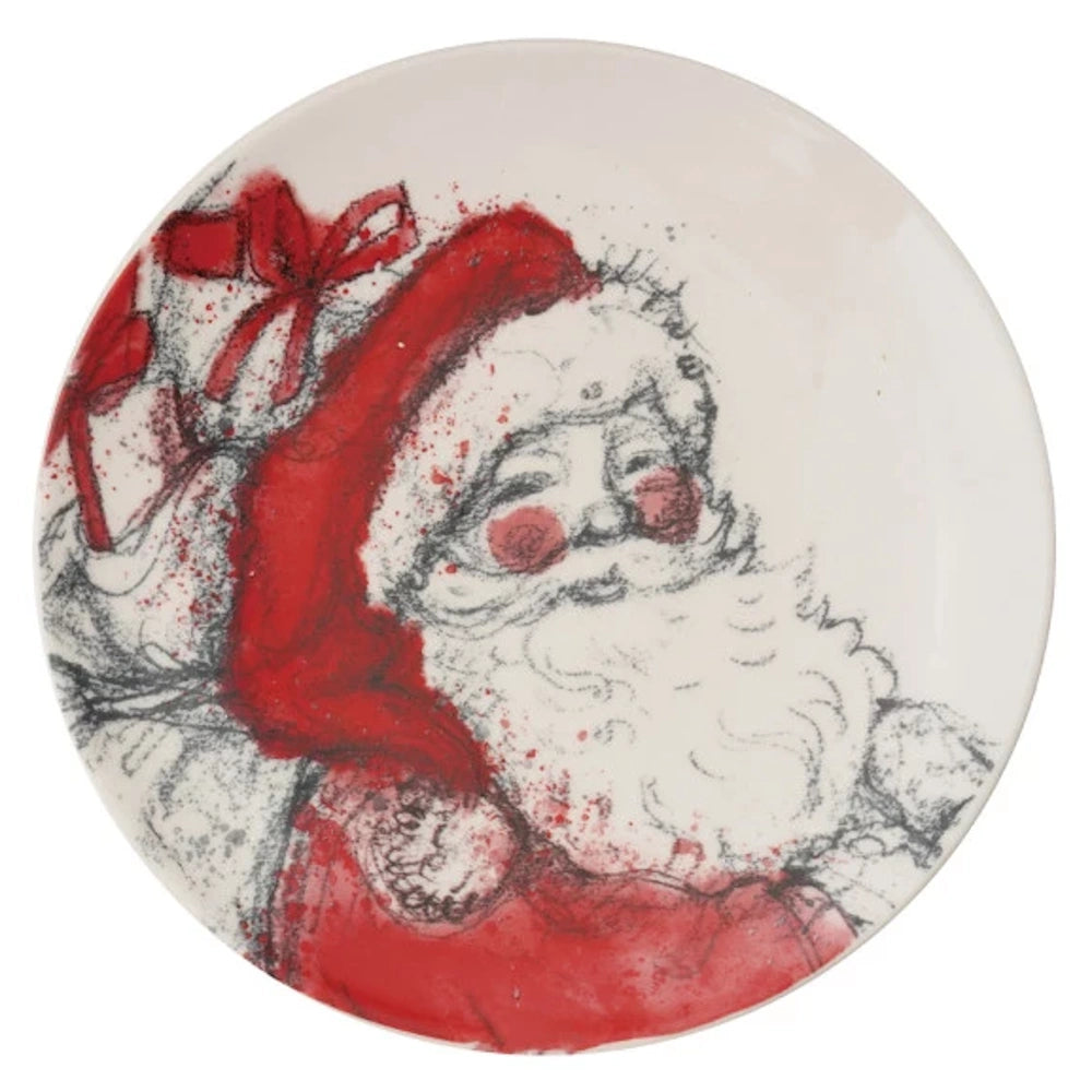 Stoneware Plates with Santa Image — alternate view 4