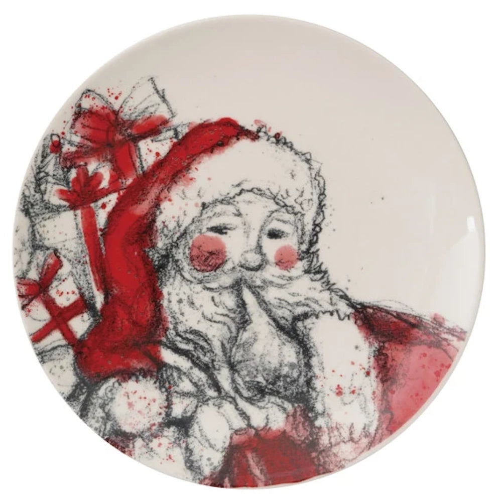 Stoneware Plates with Santa Image — alternate view 6