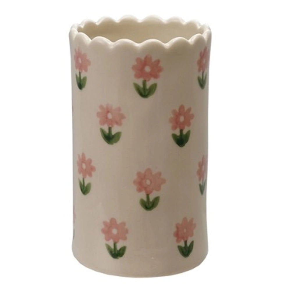 Stoneware Vase with Scalloped Edge — alternate view 2
