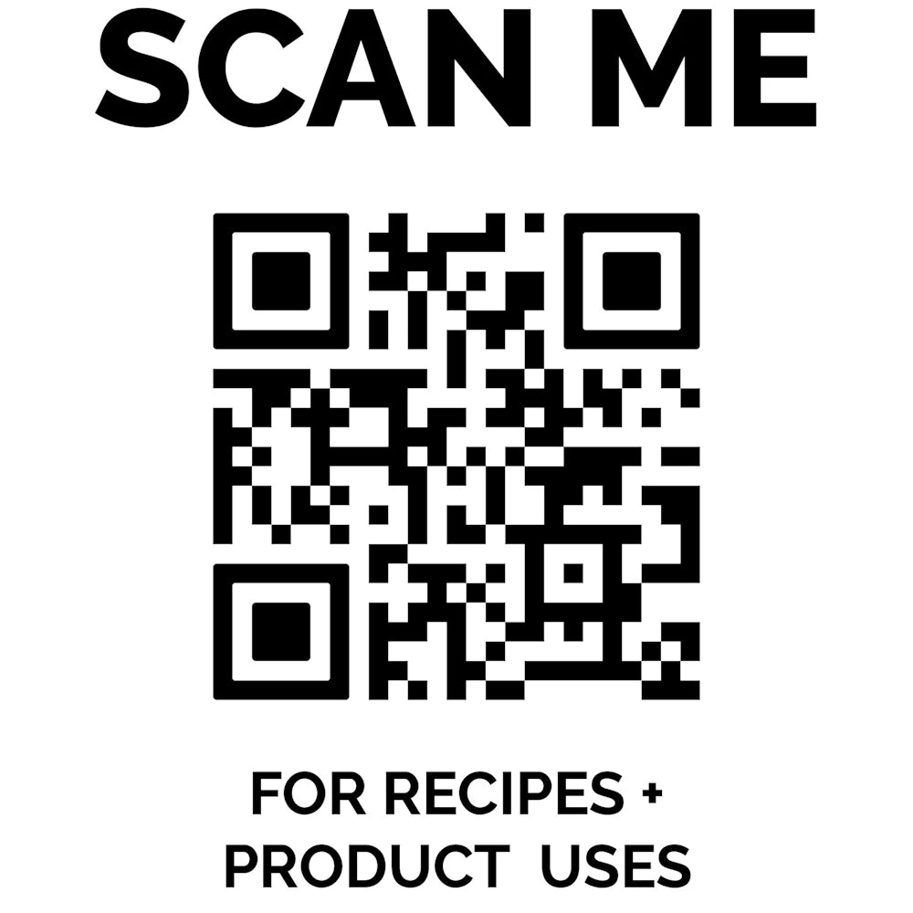 QR code with "SCAN ME" text above and "FOR RECIPES + PRODUCT USES" below for honey habanero BBQ sauce details.