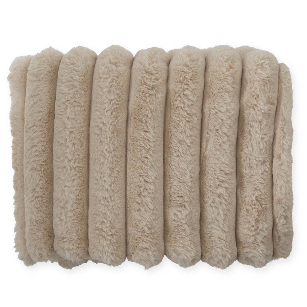Tan Vegan Fur Throw Blanket — alternate view 2
